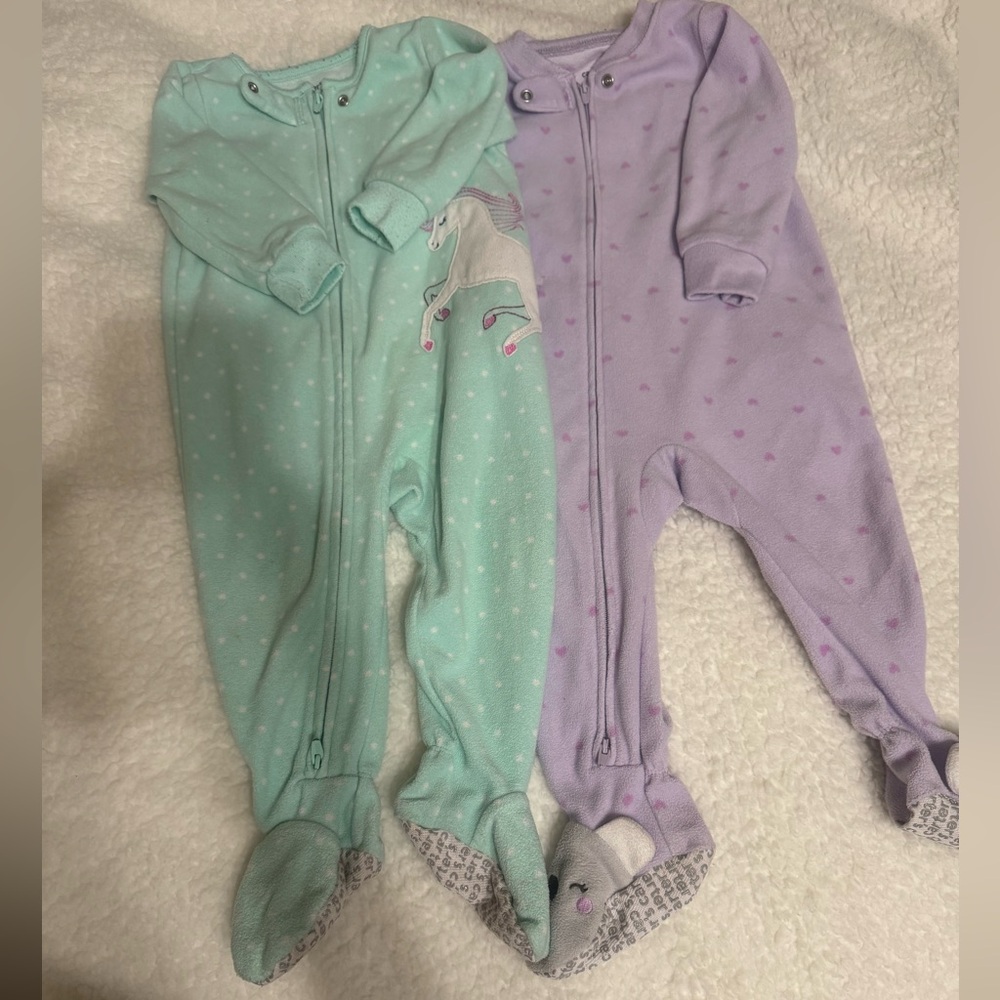Carter’s Baby Girls' Fleece Sleepers Set of 2